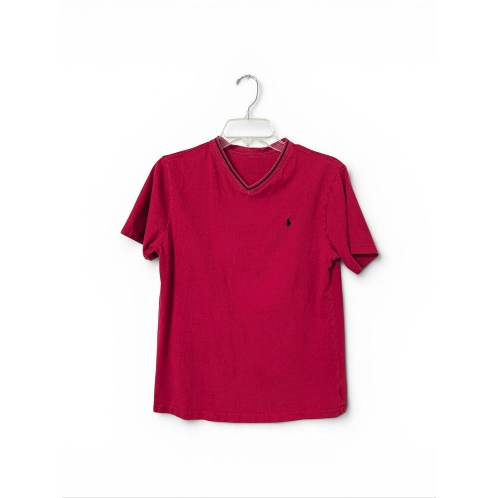 Polo Ralph Lauren Red Tee With Navy Trim